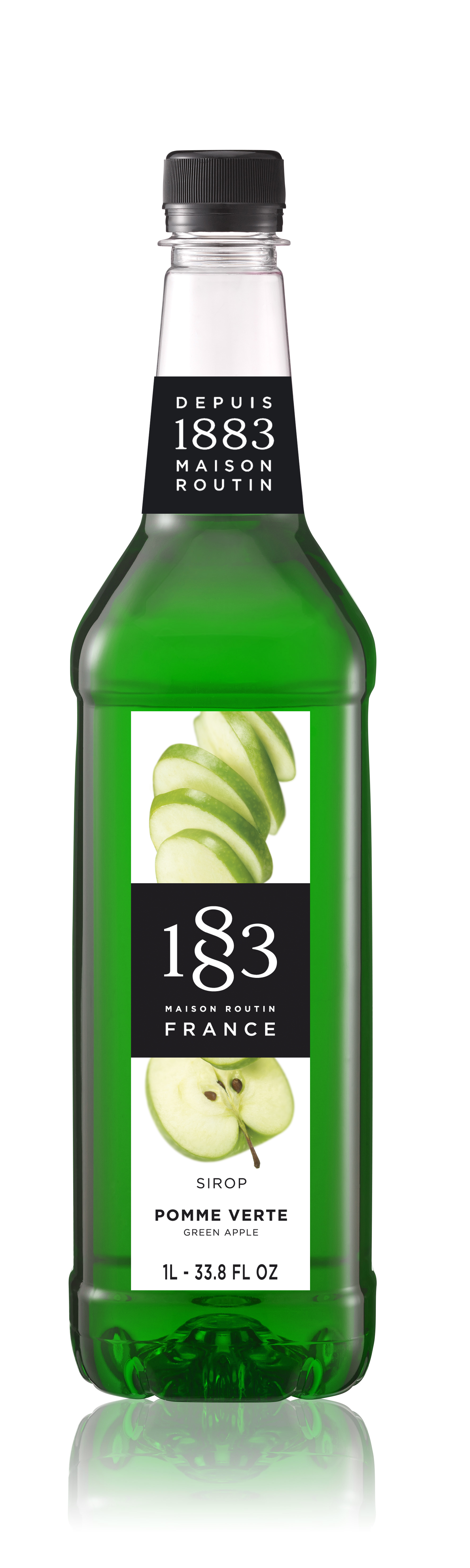 1883 Syrup Green Apple 1L PET Plastic Bottle