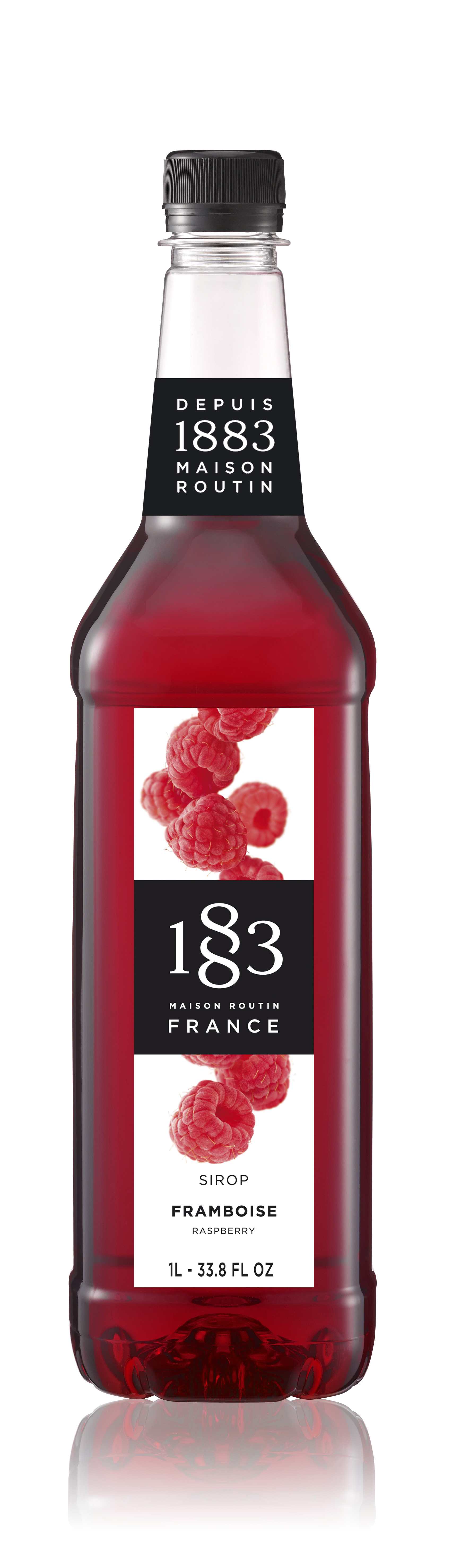 1883 Syrup Raspberry With added Colour  1L PET Plastic Bottle