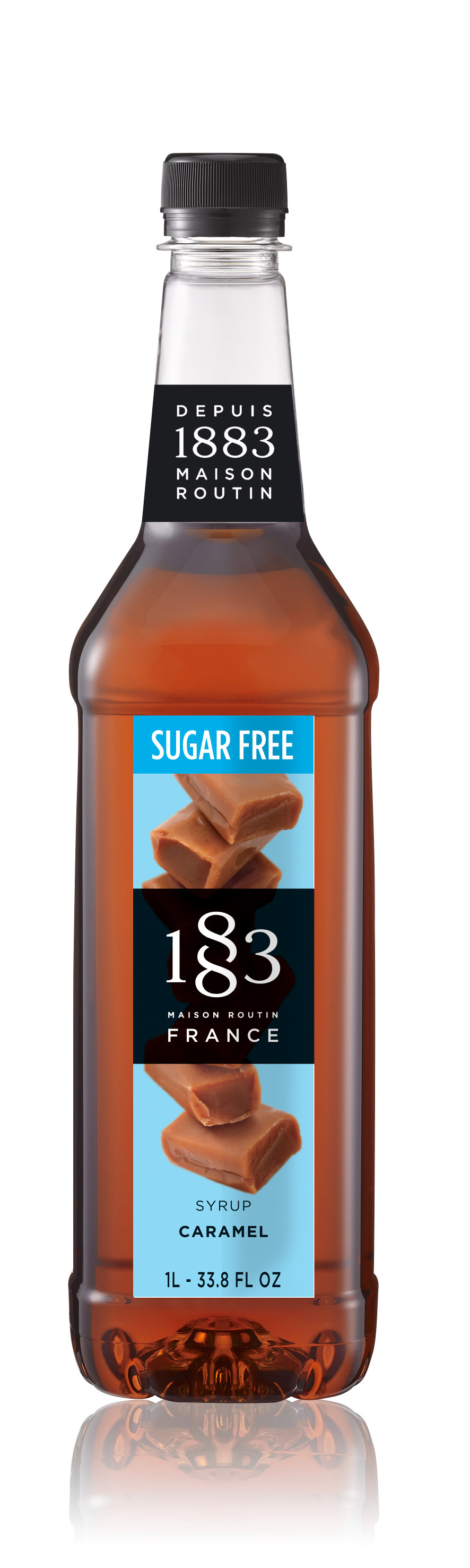 1883 Sugar Free Syrup Caramel 1L PET Plastic Bottle