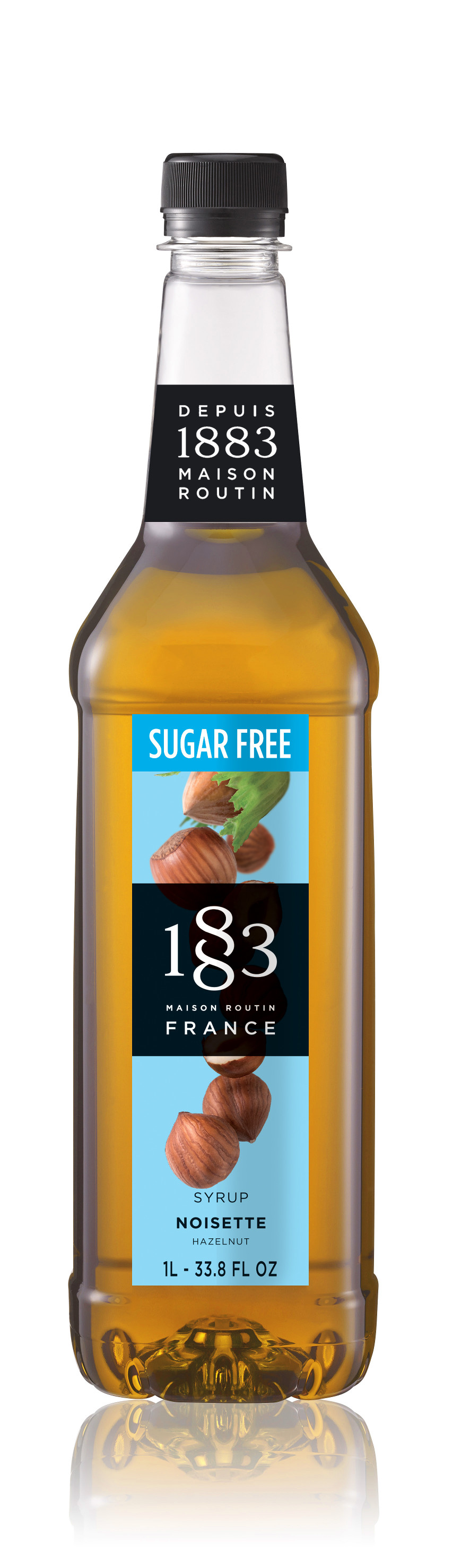 1883 Sugar Free Syrup Hazelnut  1L PET Plastic Bottle