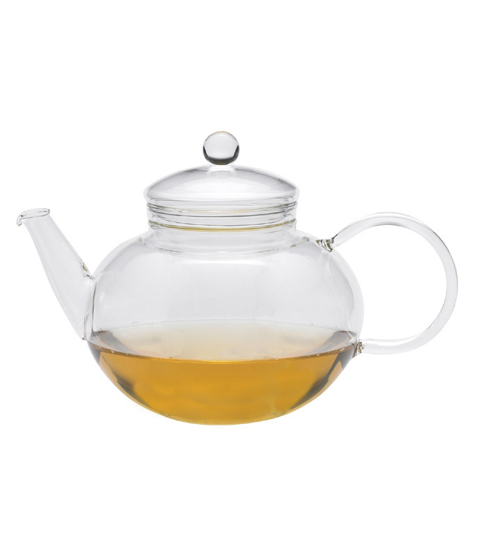 Round Glass Tea Pot 